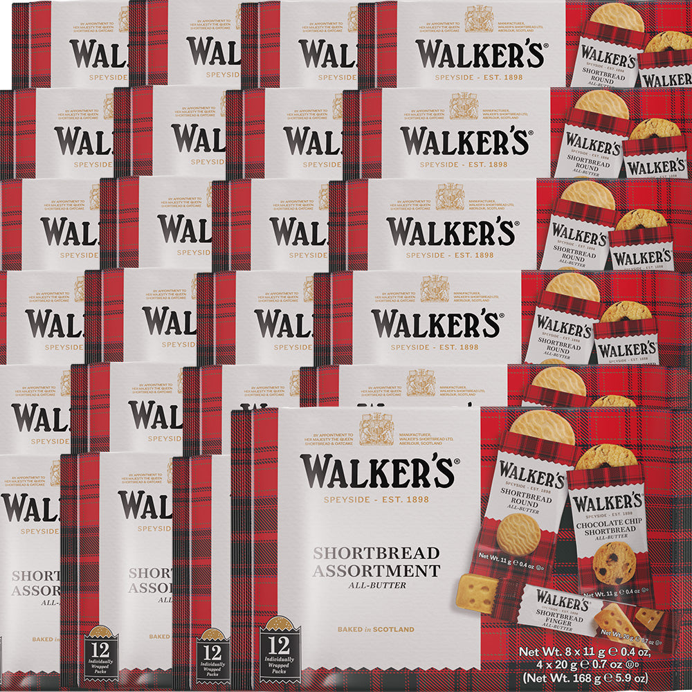 ウォーカー ショートブレッド アソートパック＃１８５３ 、１６８ｇ ２４袋セット 送料無料  walkers　イギリスクッキー 英国王室御用達